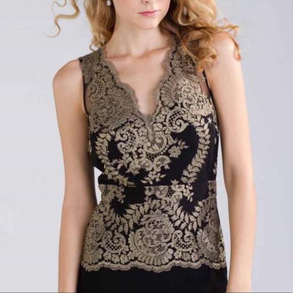 Badgley Mishka gilded lace evening gown- gorgeous! - Picture 15 of 16